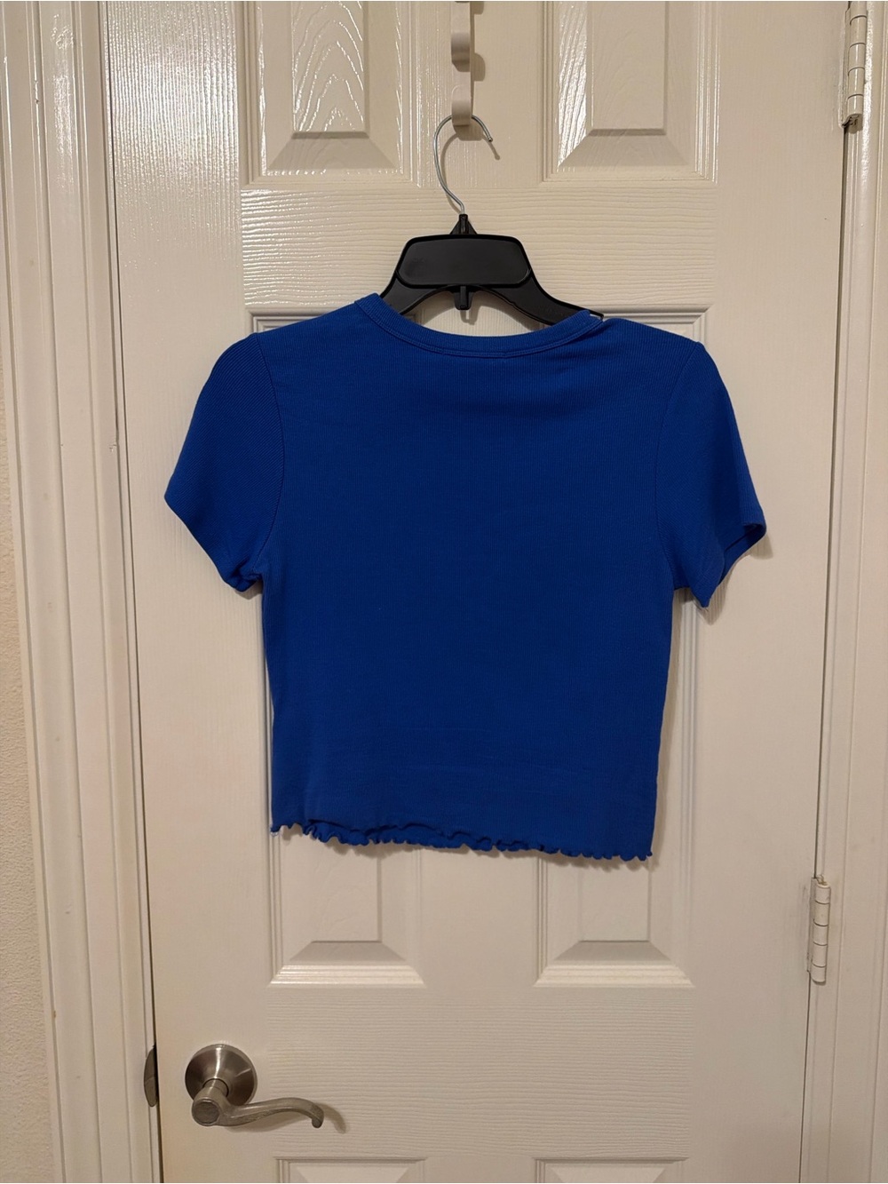 Copper Key Royal Blue Ribbed Crop Tee - Picture 2 of 3